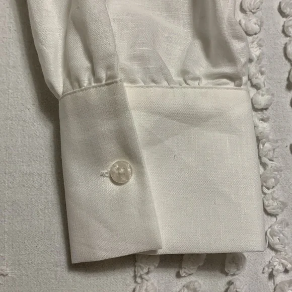 M&S Women Linen Rich Belted Collection Elegant White Shirt Dress Size 18 Quiet - Picture 4 of 16